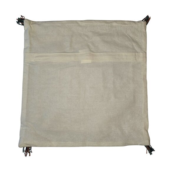 Vintage‎ Surya Square Decorative Pillow Cover With Tassels & Zipper Closure 18" - Picture 2 of 4